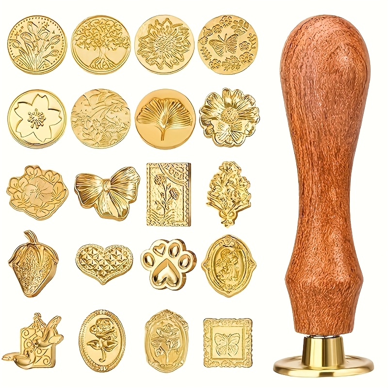 Wax Seal Stamp Kit - 다양한 스타일의 21피스 왁스 스탬프 세트,