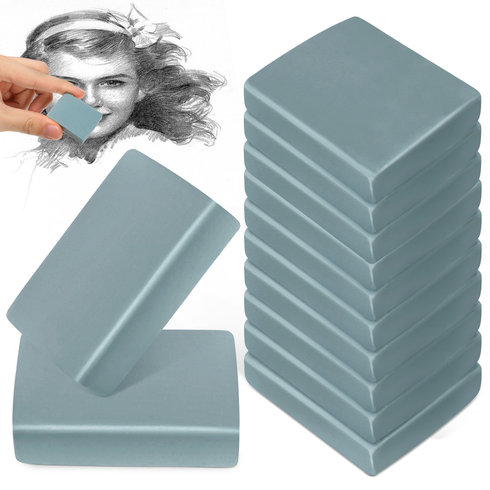 12Pcs 드로잉용 아트 지우개 반죽형 지우개 부드럽고 - Rubber Eraser Kneaded 리뷰 및 가격