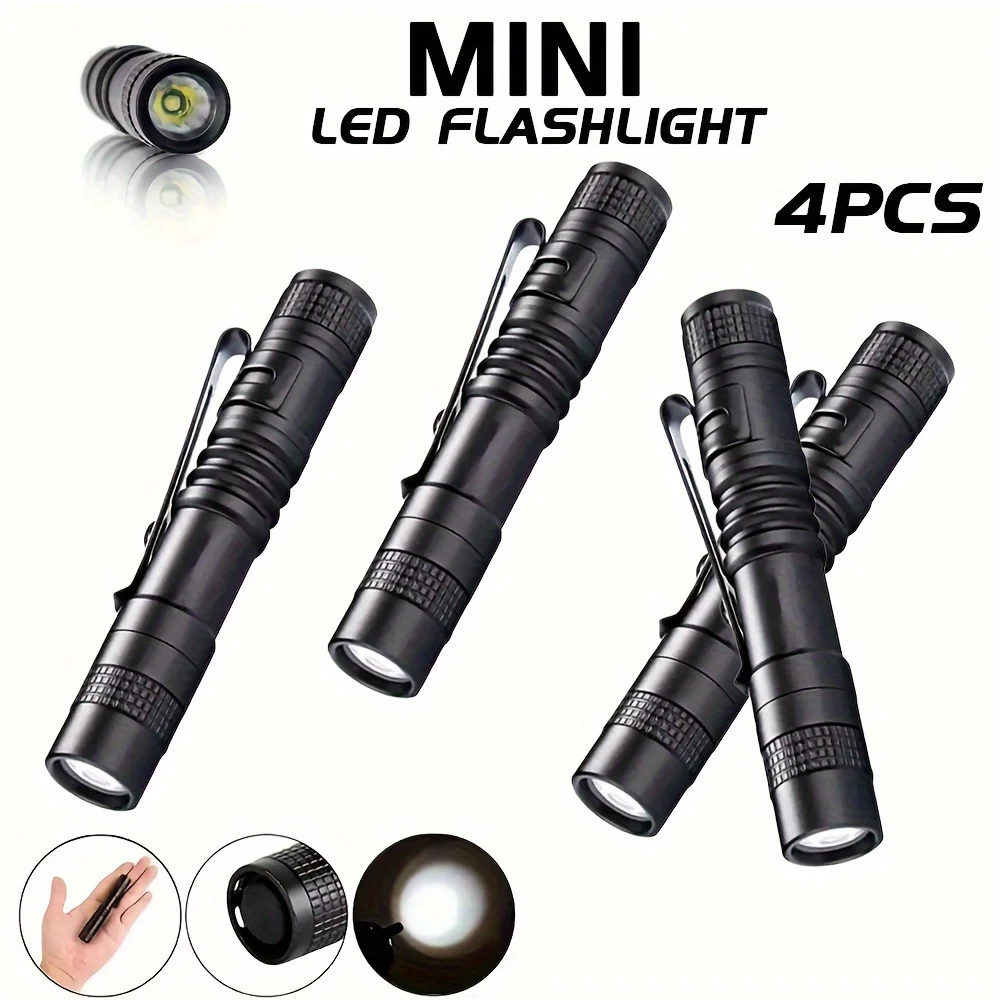 1-4PCS 미니 휴대용 LED 펜 라이트 포켓 야외  - Stationery Supply 리뷰 및 가격