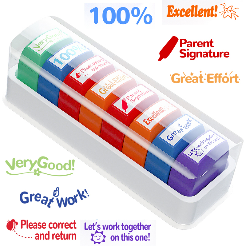 8 교사 우표 교실 교사 재미있는 등급 매기기 사무실  - Self Inking Stamp 리뷰 및 가격