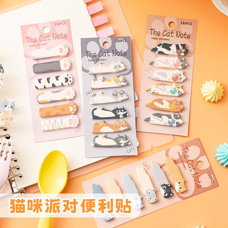 40팩 귀여운 고양이 메모 패드 스티커 북마크 할 일  - Stationery Office Items List 리뷰 및 가격